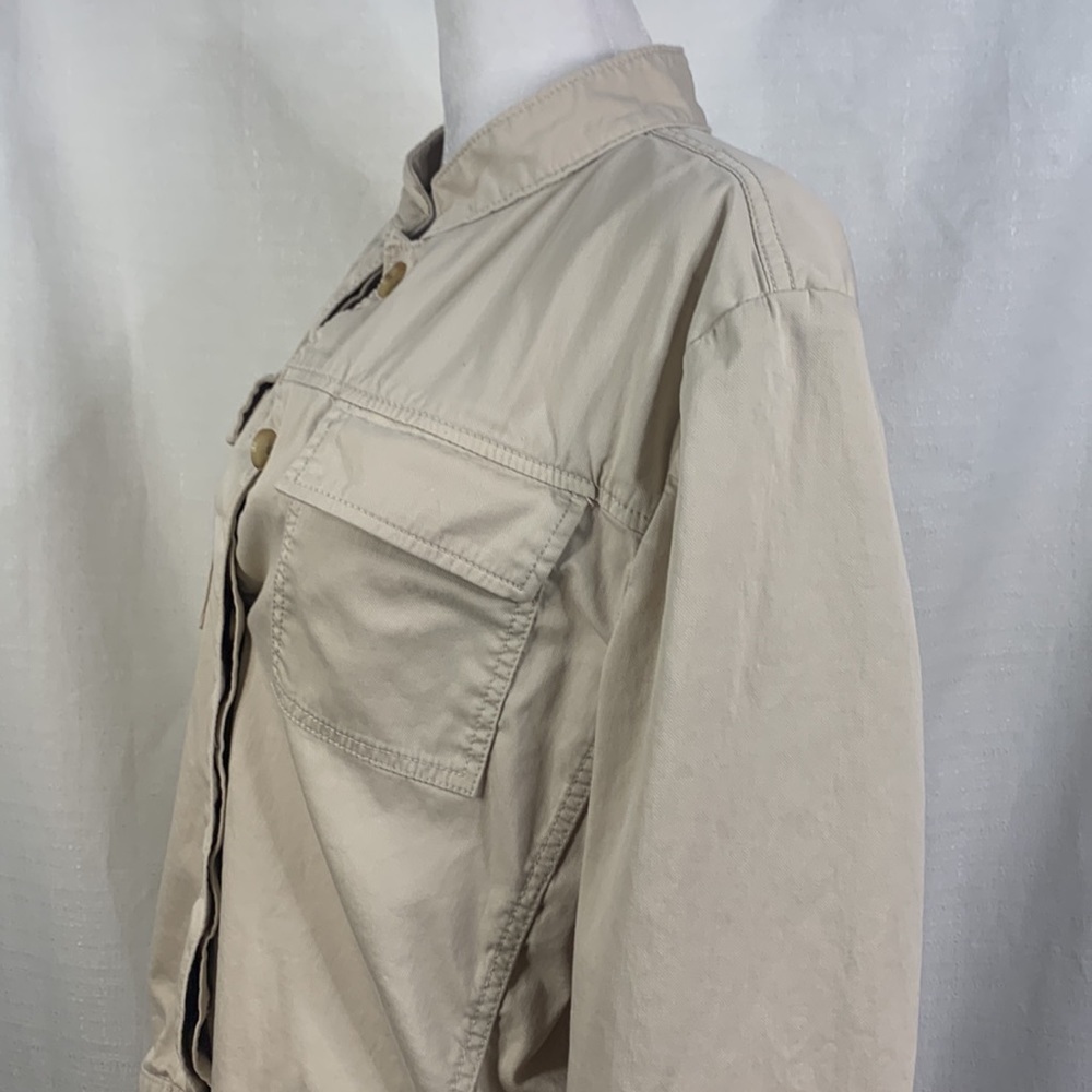 GAP Cropped Khaki Utility Jacket- EUC - Picture 8 of 12